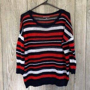 Knitted top red white & black